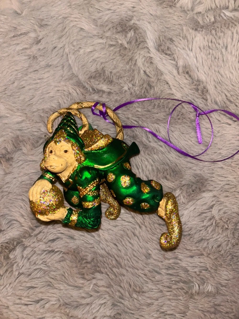 Vintage Mark Robert’s Green and Gold Fantasy Monkey Ornament